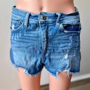 Sneak Peek Blue Distressed Jean Shorts